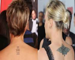 The actress is a tattoo freak. She engraved her wedding date on her neck which she covered with a moth design after the divorce between her and Ryan S
